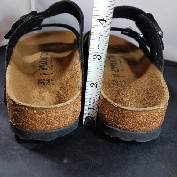 Birkenstock Arizona Birko-Flor Metallic Stones Black sandals US size 7 - Picture 9 of 10